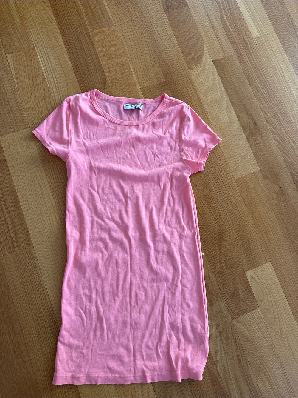 Michael Stars Coral Pink Short Sleeve Tee Dress